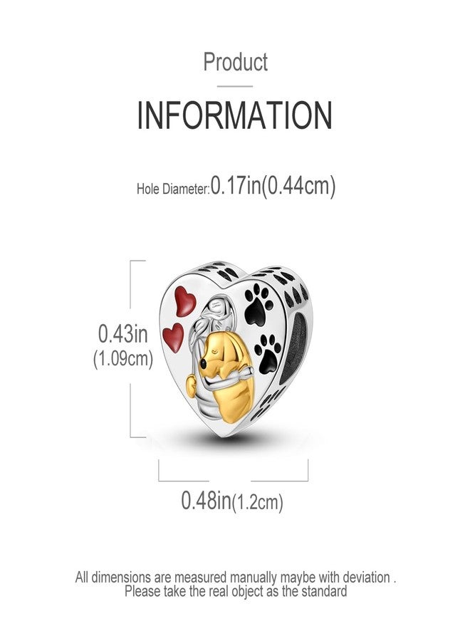 NARMO 925 Sterling Silver Charms Pet Dogs Heart Charm Beads for Pandora Bracelets - Image 4